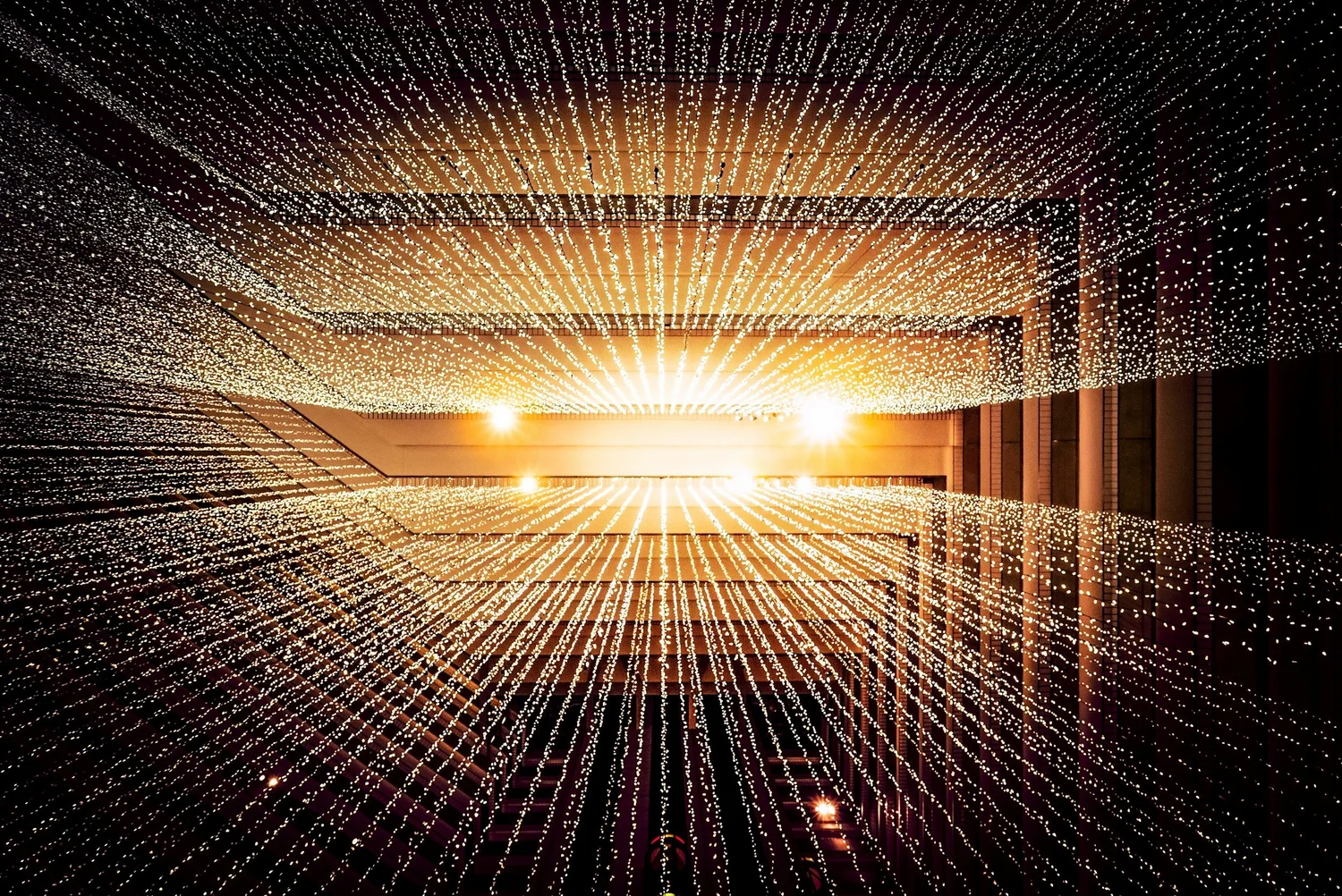 Abstract lights of a data tunnel